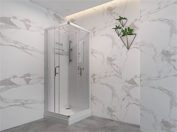 Alterna Luxor brusekabine 90 cm med skydedører hvid / klar glas