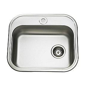 Intra køkkenvask 480x340mm med basketstrainer, blank K480B