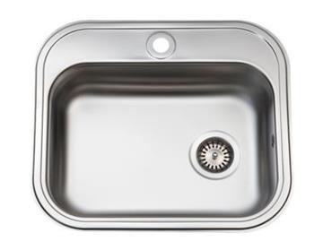 Intra køkkenvask 480x340mm med hanehul og strainer, mat K480B1