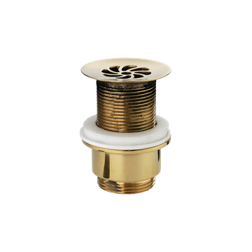 TONI Copenhagen 1 1/4" bundventil med rist   - Messing - uden overløb