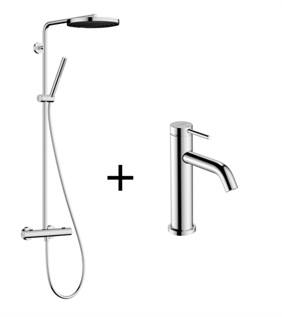 Bundle: Hansgrohe Tecturis S 110 Håndvaskarmatur + Pulsify S Puro 260 Showerpipe, Krom