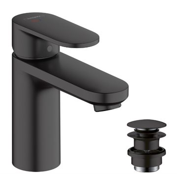 hansgrohe Vernis Blend håndvaskarmatur 100 med bundventil i mat sort