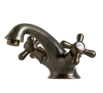 LAVABO Retro 2-grebs Håndvaskarmatur m/Bundventil i Bruneret natur messing