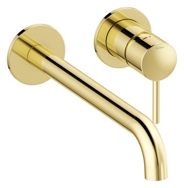 Damixa Osier indbygnings armatur til håndvask, 250 mm tud i poleret messing pvd