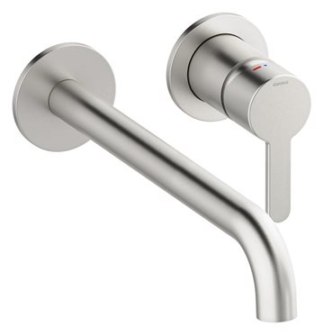 Damixa Silhouet indbygnings armatur til håndvask, 250 mm tud i steel pvd