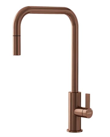 Lavabo Alkymist 588 RS køkkenarmatur med U-tud og udtræk i PVD Kobber