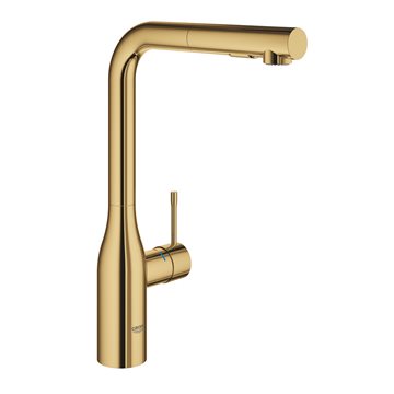 Grohe Essence køkkenarmatur med L-tud og udtræk - Poleret Cool Sunrise
