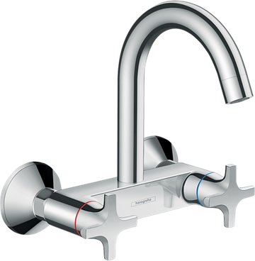 hansgrohe Logis M32 2-grebs køkkenarmatur med høj tud, 1jet, krom