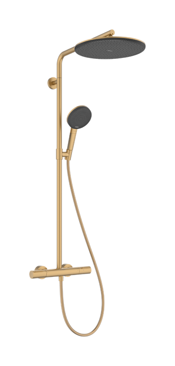 hansgrohe Raindance Alive S Puro EcoSmart Showerpipe 300 1jet, Børstet bronze PVD