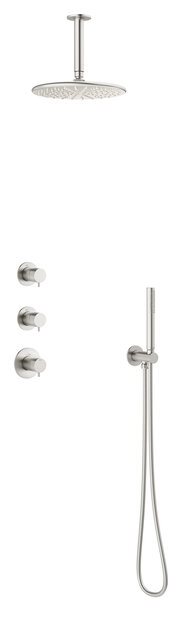 Damixa Silhouet XS 2 brusesystem med brusehoved til loftudtag i steel pvd 