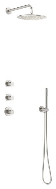 Damixa Silhouet XS 1 brusesystem (3 greb) til indbygning i steel pvd 