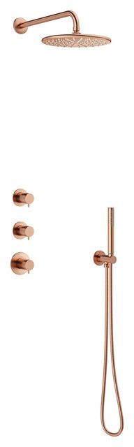 Damixa Silhouet XS 1 brusesystem (3 greb) til indbygning i børstet kobber pvd 