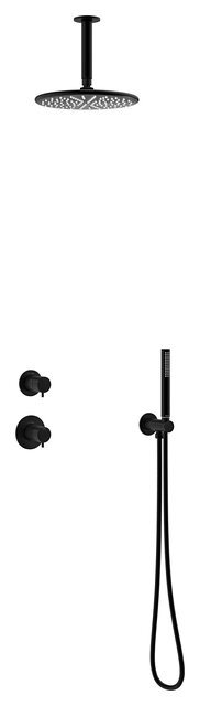 Damixa Silhouet DS 2 brusesystem til indbygning, lofts bruser i matsort 