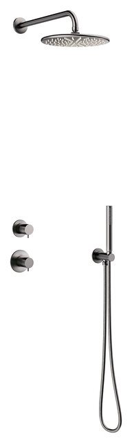 Damixa Silhouet DS 1 brusesystem (2 greb) til indbygning i børstet grafitgrå pvd 