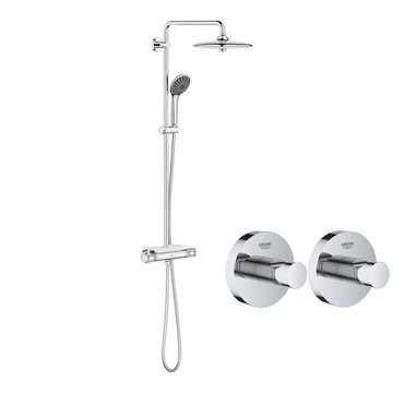 Grohe Vitalio Joy 260 komplet brusesæt m/termostat i krom inkl. 2 gratis kroge
