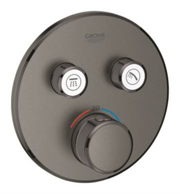 Grohe Grohtherm SmartControl termostatarmatur 2 til indbygning, 2 ventiler. Børstet Hard Graphite
