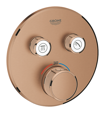 Grohe Grohtherm SmartControl termostatarmatur 2 til indbygning, 2 ventiler. børstet warm sunset