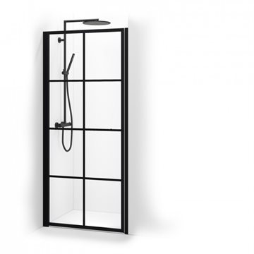 Cassøe New York nichedør m/ sorte sprosser- 82-85 cm