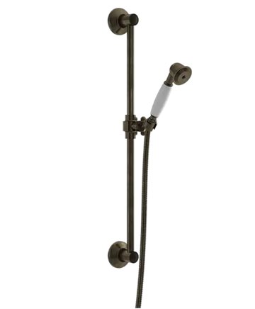 LAVABO Retro Brusesæt med stang, slange og håndbruser, bruneret natur messing