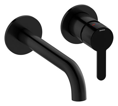 Damixa Silhouet indbygnings armatur til håndvask med 180 mm tud i mat sort