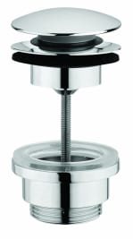 Nico krom push-up bundventil 1 1/4 kort i krom - til vaske uden overløb