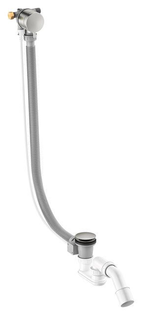 Damixa Silhouet afløb m/indløb via overløb til badekar, steel 