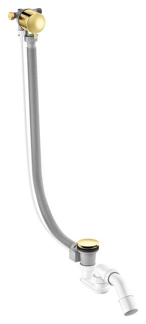 Damixa Silhouet afløb m/indløb via overløb til badekar, poleret messing