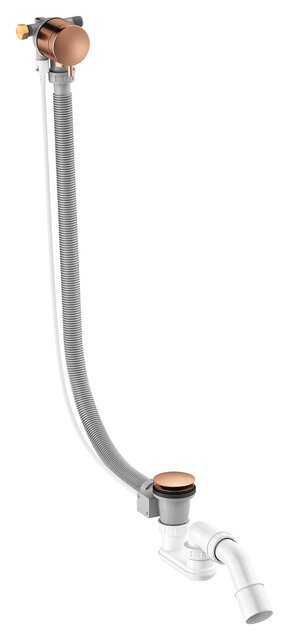 Damixa Silhouet afløb m/indløb via overløb til badekar, kobber