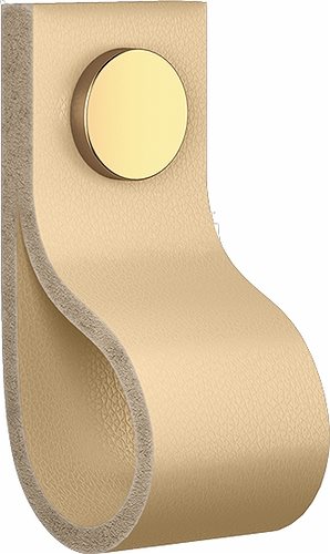 Ifö S1 møbelgreb, lysebrunt læder - Moderne universal møbelgreb i lysebrunt læder