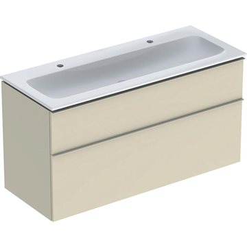 Geberit Icon møbelpakke 1200x480x630 mm i Sandgrå med sandgrå pulverlakeret greb & KeraTect vask