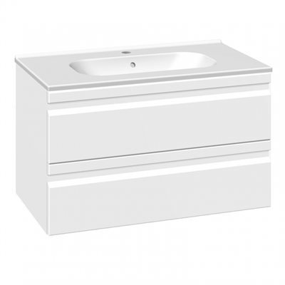 Dansani Luna vaskeskab 61 cm med integrerede greb - vælg vask og farve