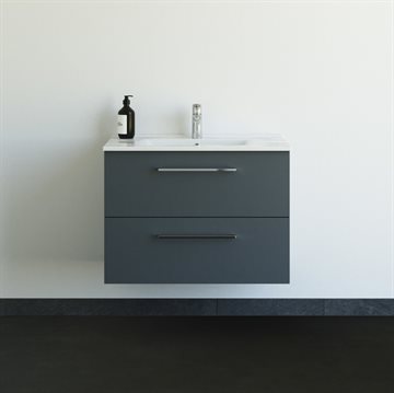 Dansani Mido+ møbelsæt 81cm m/Amber vask og 2 skuffer, Mat grå Inkl. GRATIS indretningsbakke