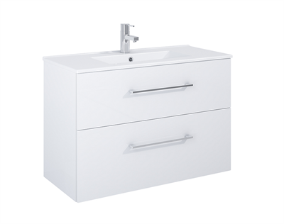 IMAGE 90 CM Møbelskab & håndvask, hvid højglans