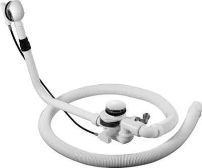 Duravit af- og overløbssæt Quadroval, med vandpåfyldning via afløbet 