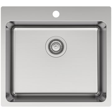 Flow FL33 køkkenvask med hanehul 55 x 50 cm i Rustfrit stål