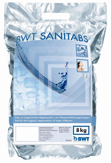 BWT salttabs / Sanitabs  til blødgøringsanlæg 8 kg