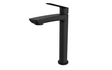 Cassøe Sleek højt håndvaskarmatur med bundventil, Mat sort