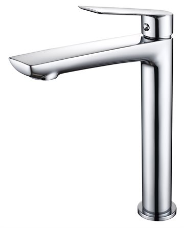 Cassøe Sleek højt håndvaskarmatur med bundventil, Krom