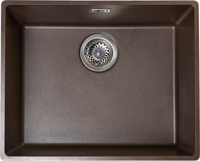 Secher Aalborg 500 køkkenvask til underlimning, granitek kaffe (brun)