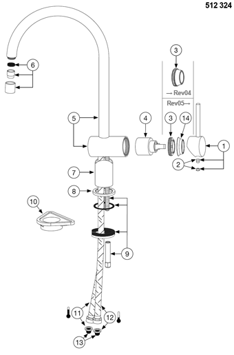 Blanco Filo reservedele - perlator i krom til model uden udtræk nr. 6 i krom 