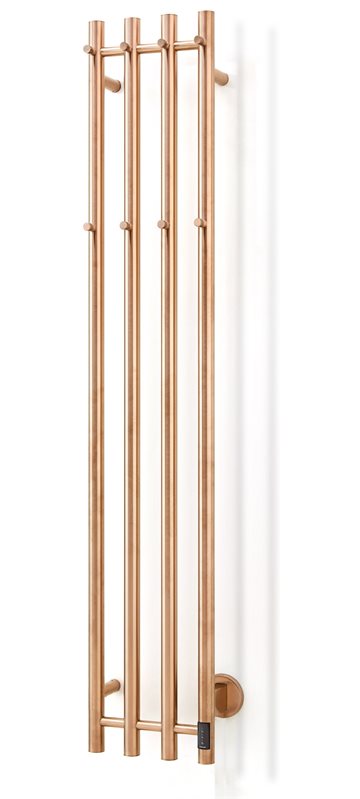 Cassøe Catania el-håndklædetørrer 1420 x 260 mm, Børstet kobber