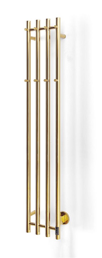 Cassøe Catania el-håndklædetørrer 1420 x 260 mm, Poleret messing (blank)