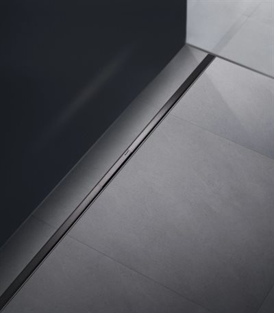 Geberit Cleanline50 afløbsrende 300-900 mm i Børstet sort krom