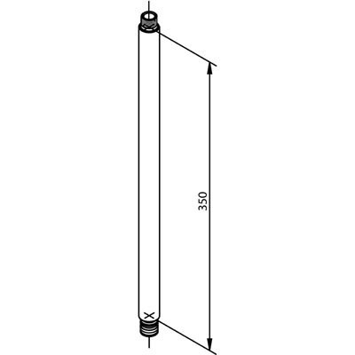 Damixa Forlængerstykke til hoved & håndbruser sæt. Forlænger bruserarmen med 350 mm