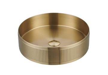 Cassøe Decora fritstående stålvask Ø400mm i børstet messing