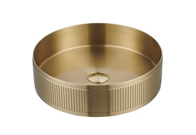 Cassøe Decora fritstående stålvask Ø400mm i børstet messing