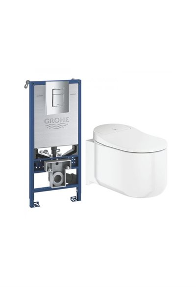 GROHE Sensia Arena Alt-i-1 Showertoiletpakke inkl. sæde med softclose, Betjeningsplade i Krom & Rapid SLX Cisterne