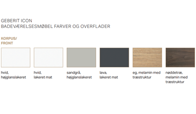 Geberit iCon møbelsæt 60 cm - Vælg farve på møbel, greb og vaske type - Vælg variant