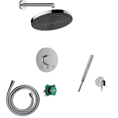 hansgrohe Ecostat Comfort S brusesystem til indbygning komplet - krom
