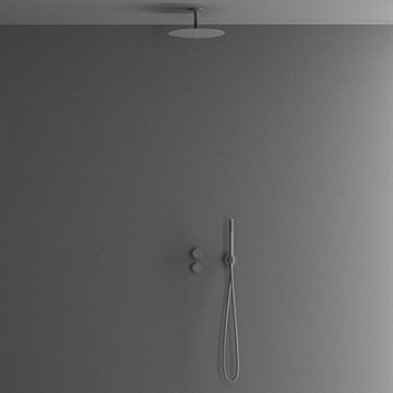 Scandtap termostat brusearmatur f/indbygning m/loftsbruser - Scrap (mat mørkegrå)